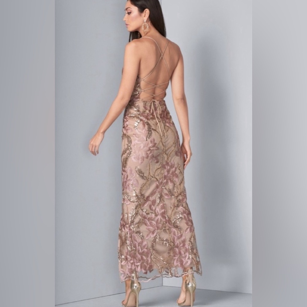 NWT Venus Dress, Blush Pink with Gold Sequin Detail, Women’s Size 16 - Picture 2 of 10